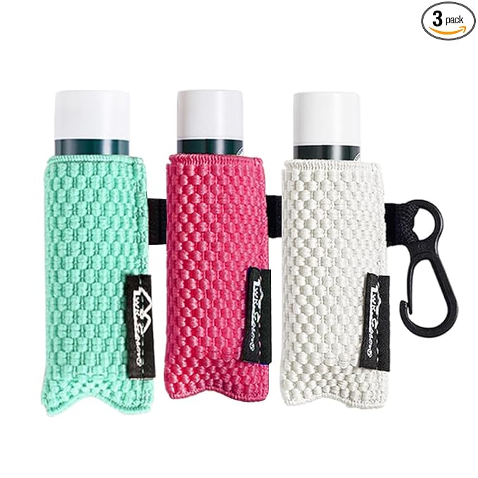 WK IEASON Lip Balm Sleeves Holder Keychain 3pcs Clip on Chapstick Keychain Holder Pouch Tight-Knit Elastic Lipstick Key Chain Holder