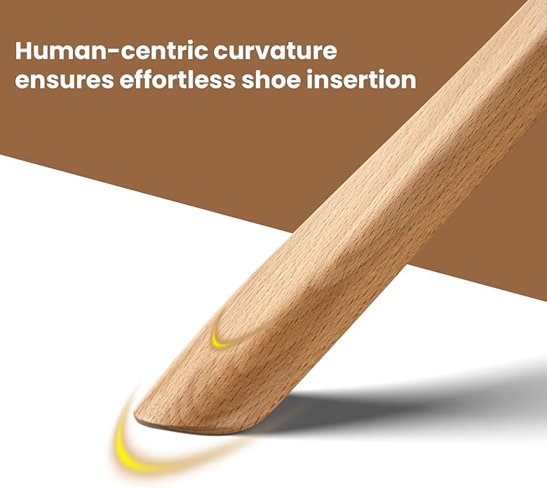 Wooden Shoe horn Long Handle for Seniors -23.6in Long handled ShoeHorn