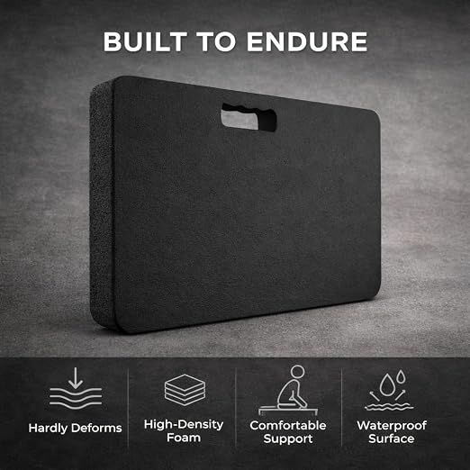 Gardzen 3 Pack Extra Thick Kneeling Pad for Gardening Work | 1.5 Inch Soft NBR Foam Knee Cushion Bathing Baby, Large Smooth Kneeler Mat Yoga Exercise, 18x11, Black