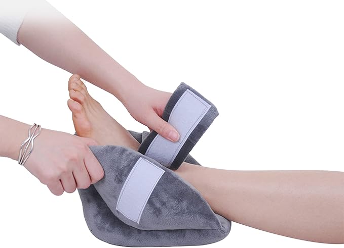GREUS Heel Elevation Pillow Heel Protector for Bed Sores Heel Pressure Relieve Cushion Anti Bed Sore Pad Leg Rest Ulcer Elevator Foot Ankle Support Pillow for Elderly Wheelchair Bedridden Patients