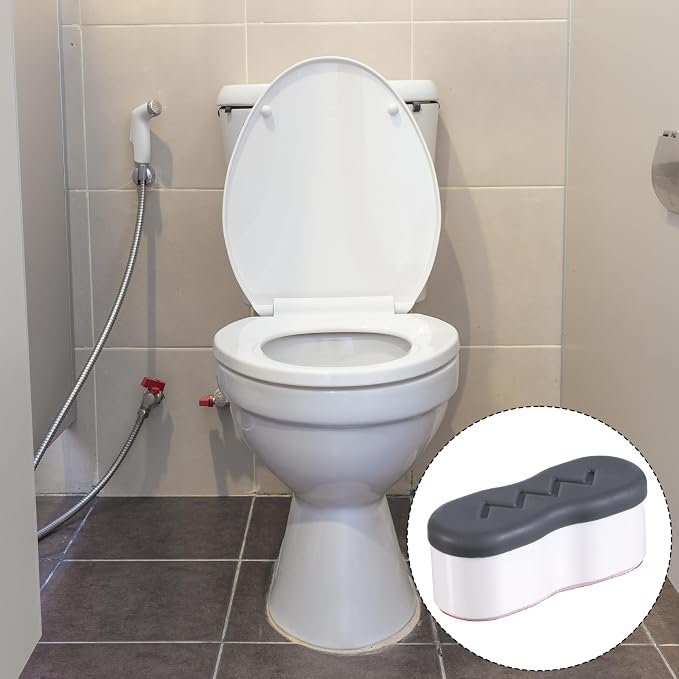 8 Pcs Bidet Height-increasing Pads Toilet Seat Riser for Bidet Universal Toilet Lid Rubber Bumpers Self Adhesive Toilets Seats Buffer Adjustable Spacers with 2 Heights Adjustment