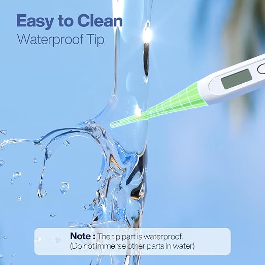 Boncare Digital Thermometer for Adults, Kids & Babies, Light Green | Accurate & Safe Oral and Rectal Thermometer with 10-Second Reading and Fever Alarm