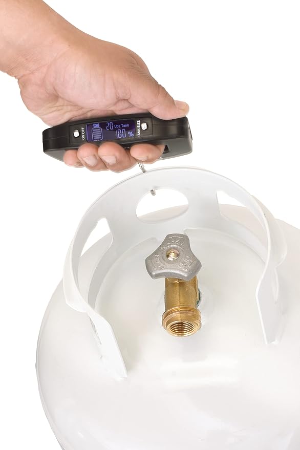 Flame King Propane Tank Digital Scale for 5LB, 10LB, 20LB, 30LB, 40 LB Propane Tanks, (Black)