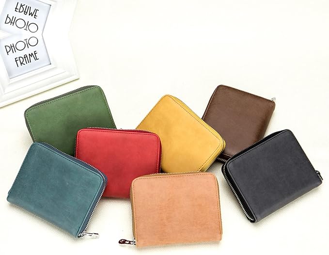 RFID Blocking 24 Slot Credit Card Holder Wallet Real Leather Multi Card Organizer Wallet with Zipper