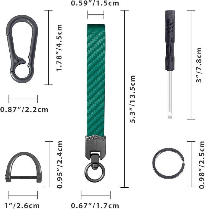 OHKYOOT Leather Car Keychain for Home Car Keys | Carabiner Clip Key Fob Keychain for Women Men,Car Key Holder with 3 Key Ring and Anti-Lost D Ring