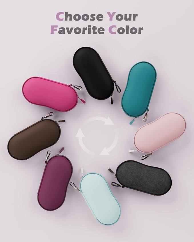 ProCase Sunglasses Case, Hard Shell Glasses Case for Men Women -Plum | Travel Shockproof Eyeglass Case with Metal Hanging Hook and Velvet Lining, Zipper Sport Glasses Holder Organizer for Gifts