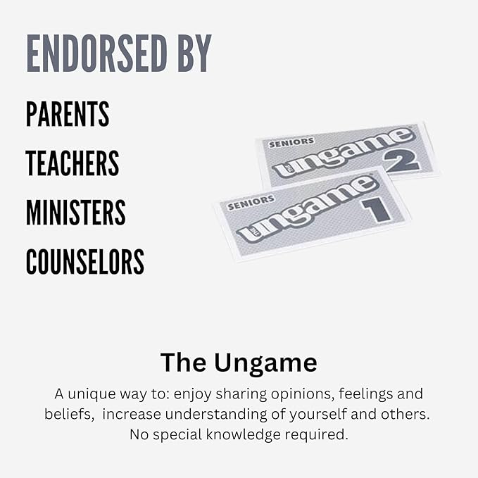 Pocket UNGAME - Seniors Edition - Non-Competitive Card Game for Seniors to Discuss, Share Values & self Express - Take a Walk Down Memory Lane - Age 55+