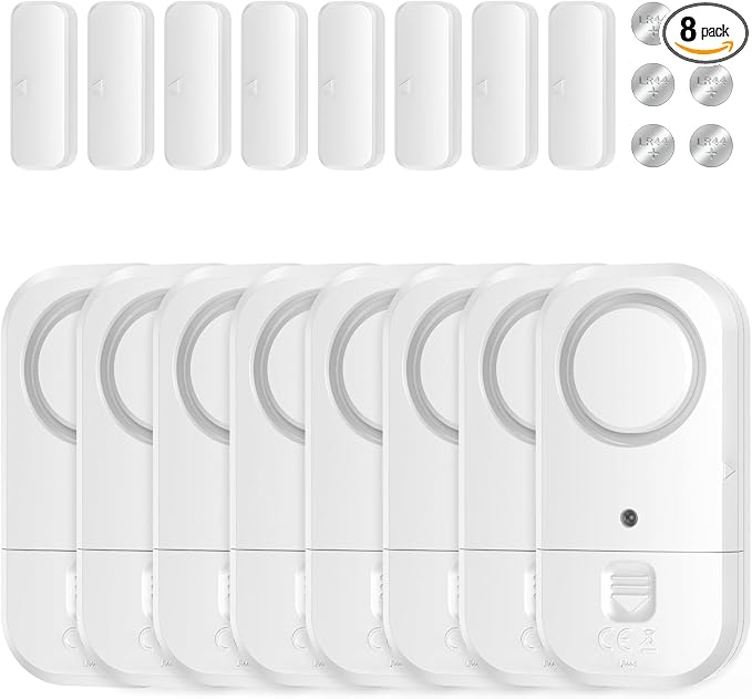 Door Window Alarm Sensors - Door Alarms for Kids Safety, Door Alarms for Home Security, for Home, Office, Store, Garage, Dorm Room, Apartment, RV, 8 Pack