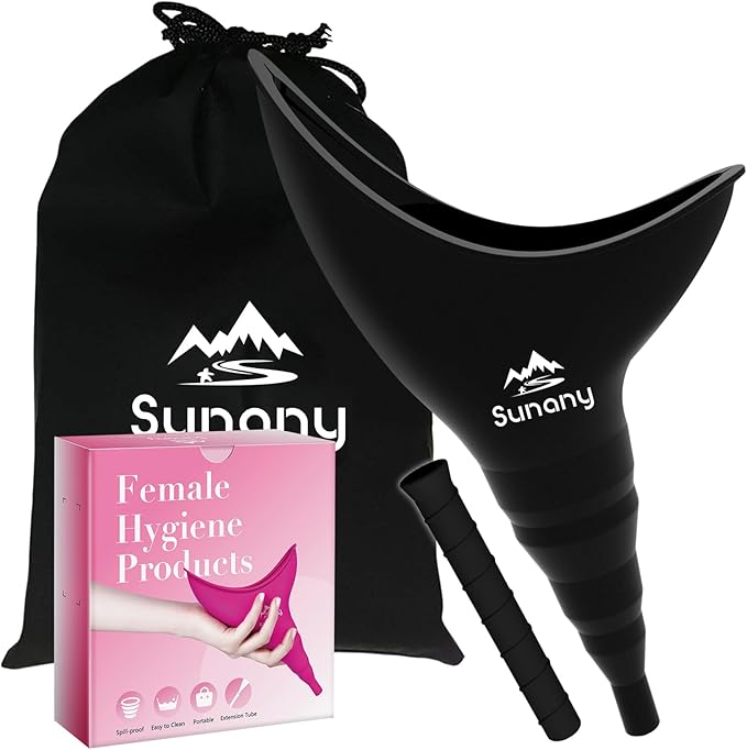 Female Urination Device, Reusable Female Urinal Silicone Women Pee Funnel | Women to Pee Standing Up, The Perfect Companion for Camping,Travel travel outdoor, folds compact, easy rinse