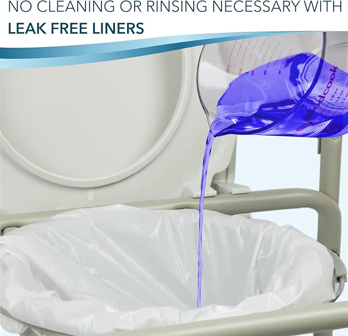 Disposable Bedside Commode Liners for Adult Portable Toilet Chair Seat Bucket and Bedpan | Value Pack of 96 Waste Bags | Universal Fit Liners for Home Medical Care