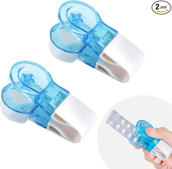 Portable Pill Taker 2 Pack Pill Popper for Blister Packs Pills Opener Tool for Nurses Household Gadgets Pills Punchers
