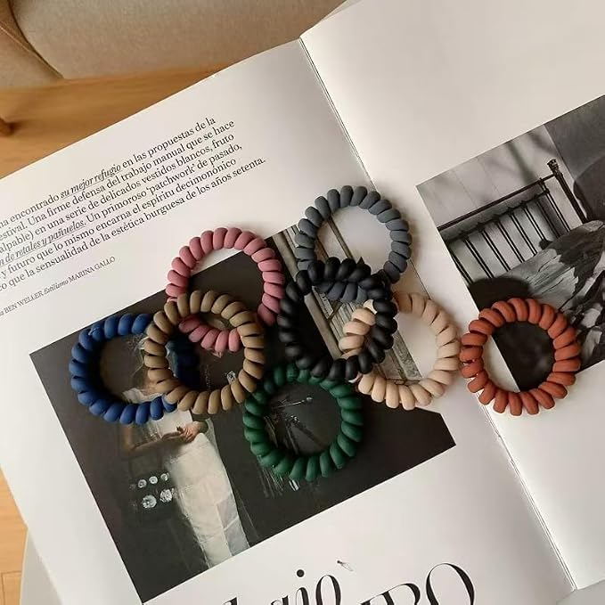7 PCS Stretchable Spiral Coil Wrist Keychain