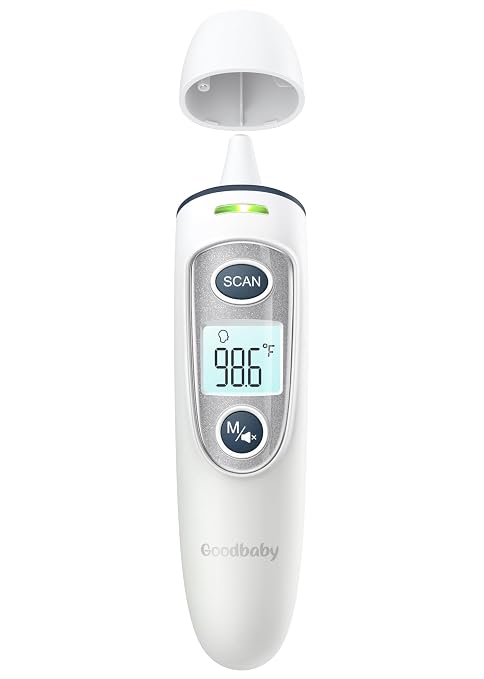 Ear and Forehead Thermometer for Adults & Kids, 1s Accurate Result | Fever Alarm, 1S Result, 3-Color Backlight LCD Display, Mute Mode, 35 Memory Recalls, Ear/Forehead/Object Mode, ℉/℃ Swichable
