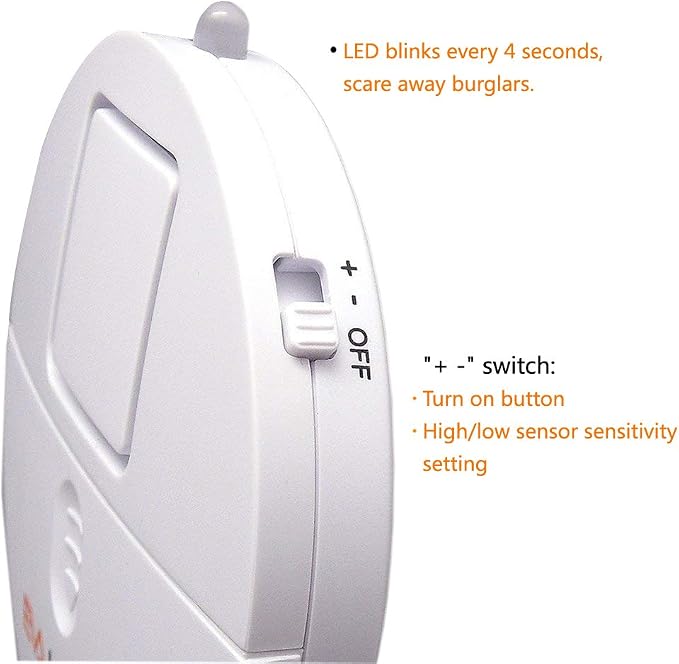 EVA LOGIK Modern Ultra-Thin Window Alarm with Loud 120dB Sound and Vibration Sensors Compatible with Virtually Any Window, Glass Break Alarm Perfect for Home, Office, Dorm Room- 4 Pack