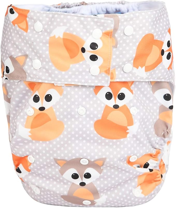Teen Adult Cloth Diaper Nappy Reusable Washable for Disability Incontinence (Baby Fox)