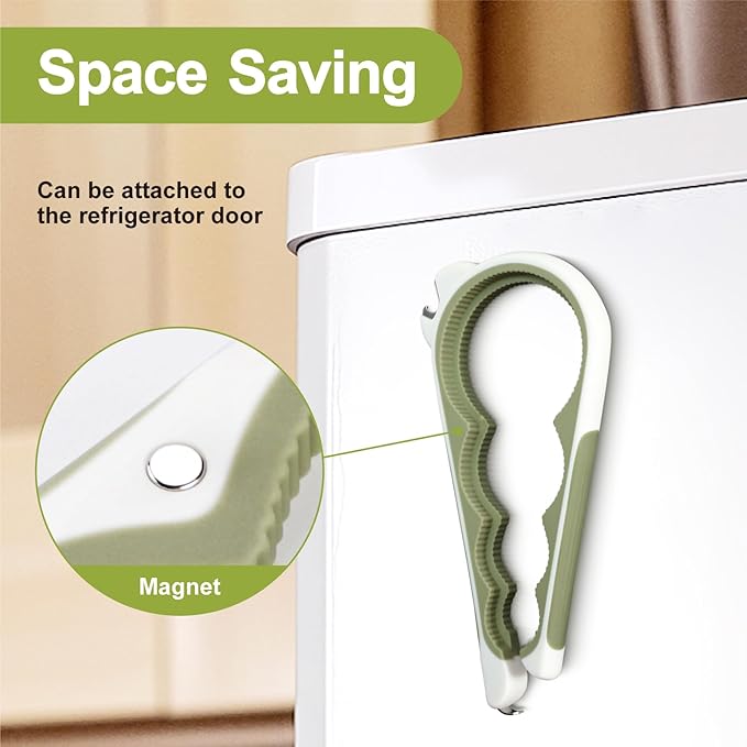 Jar Opener, 6 in1 Bottle Opener and Can Opener for Weak hands, Seniors with Arthritis, Mutil Function Jar Opener Get Lids Off Easily, with Non Slip Rubber Jar opener Gripper Pad