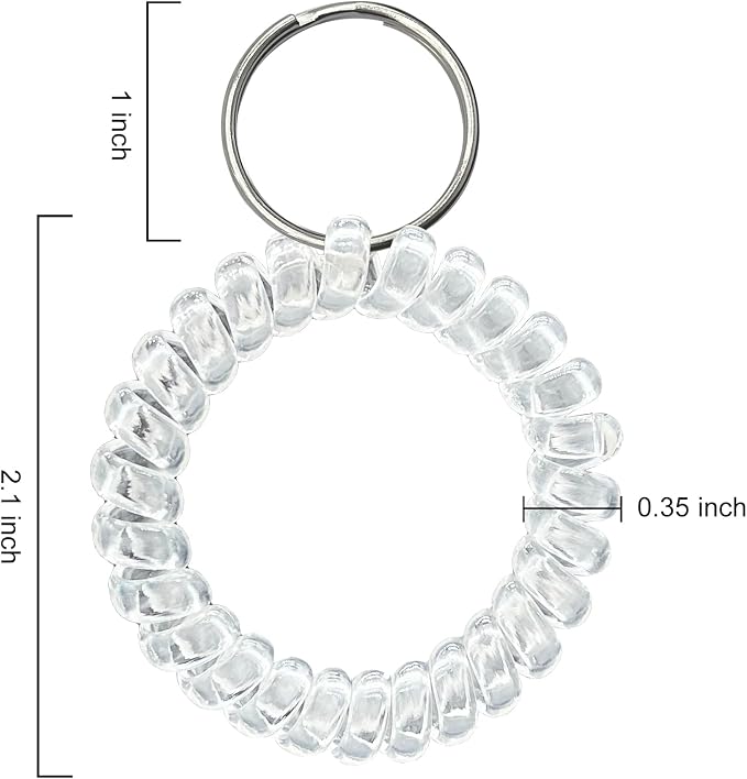 Spiral Coil Keychain, Anti-lost Key Chain Holder Lanyard Cord for Sauna Outdoor Sports and Gym Pool
