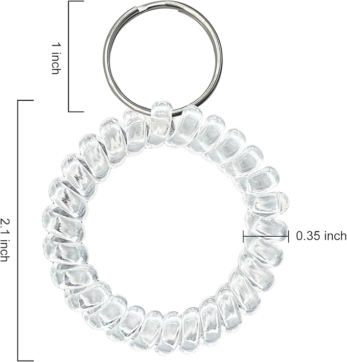 Spiral Coil Keychain, Anti-lost Key Chain Holder Lanyard Cord for Sauna Outdoor Sports and Gym Pool