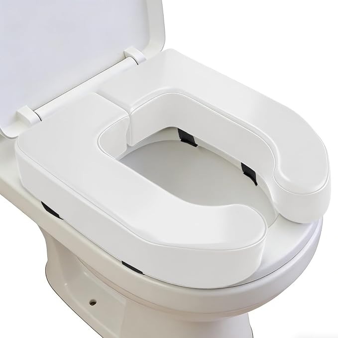 2 Inch Toilet Seat Cushion Riser Elevated for Seniors & Handicap, White