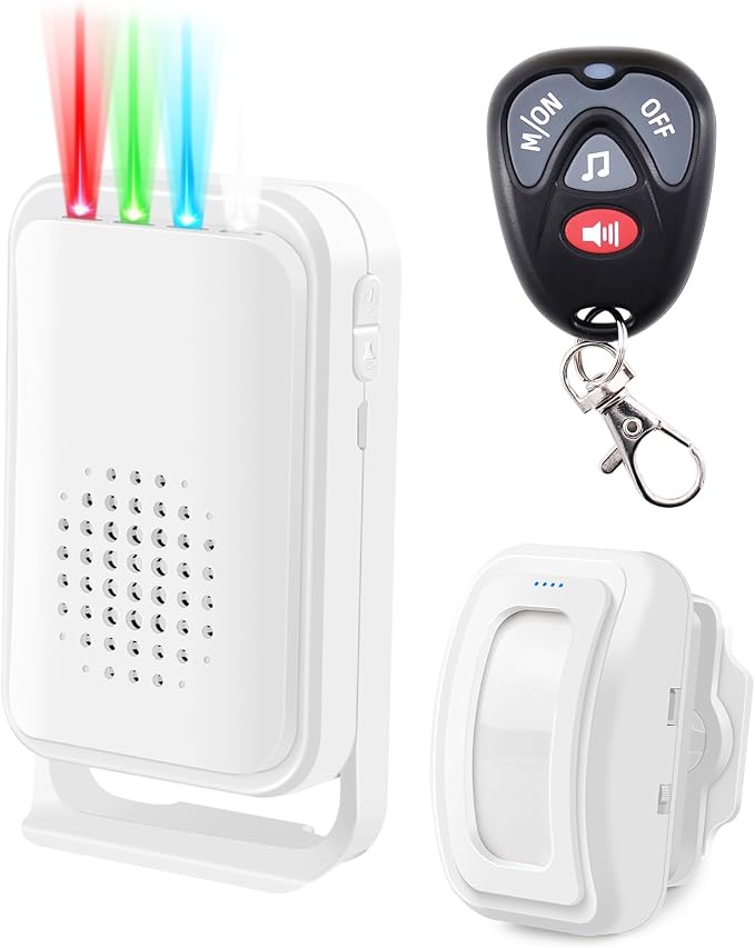 Greencycle Motion Sensor Door Chime, Wireless Motion Detector Alarm Indoor, Business Entry Alert Bell with Buzzer, Sensor Doorbell for Home Garage Door Store