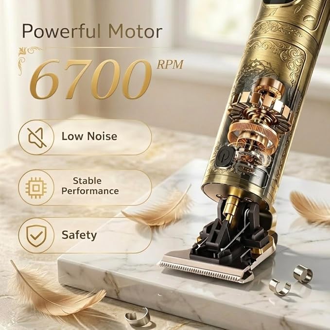 Solati Beard & Hair Trimmer Men, Vintage Hair Clippers, Next-Gen Upgrade | 180-min Running time, Metal Wire Drawing Process, Type-C Rechargeable, Cordless Electric Shaver & Razor, Edgers Trimmer