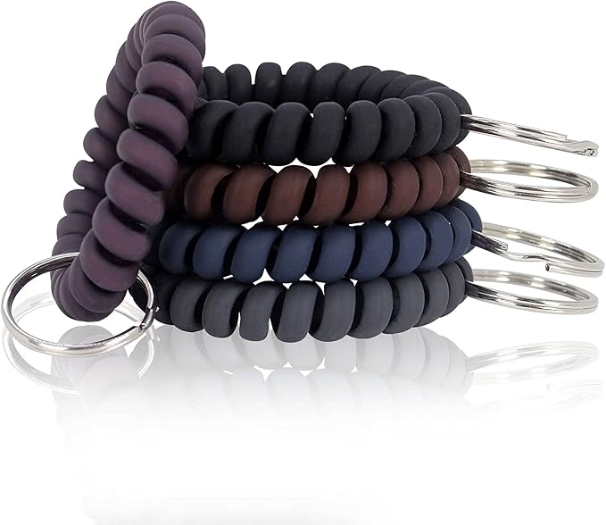 BIHRTC Wrist Key Chain Spring Flexible Spiral Wrist Coil Sauna Keychain