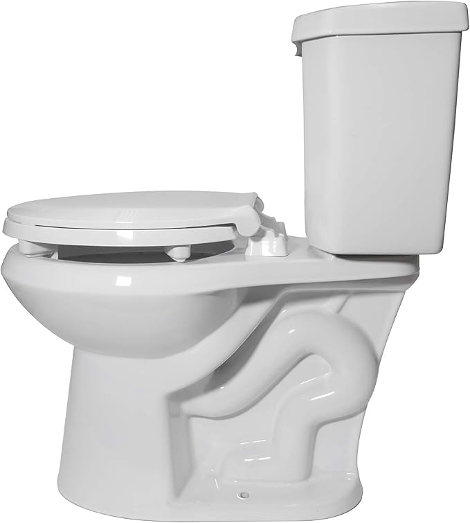 Centoco 2 inch Raised Toilet Seat for Seniors, Round, USA, White | Plastic, Closed Front, Cover, Made in the USA, HL440STS-001