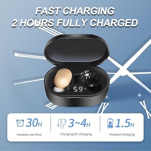 CIS Hearing Aids, Miniature Hearing Amplifiers for Adults with Noise Cancelling, Rechargeable Hearing Aids for Seniors with Crystal Clear Sound, and LED Power Display