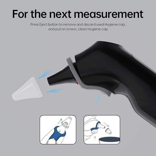 Femometer Family Ear Thermometer, Highly Accurate Ear Thermometer for Kids, Adults and Babies, 30 Memory Recall, 1s Result and 3-Color Fever Alert, with 24 Disposable Probe Covers, Black | 1s Fast Accurate Reading, 30-Memory Recall, 3-Color Fever Alert...