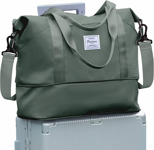 Travel Duffel Bag, Sports Tote Gym Bag, Shoulder Weekender Overnight Bag for Women