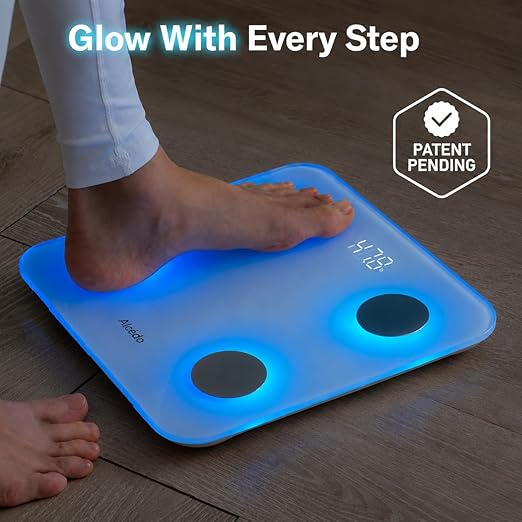 Alcedo Smart Body Fat Scale, Digital Scale with BMI, Fat Percentage, Muscle Mass, Color-Changing with Weight Variation, 400 lb, Bluetooth