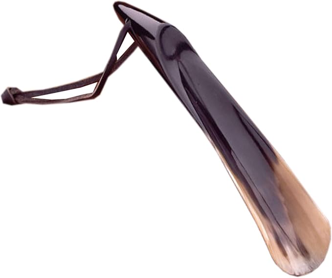 5MOONSUN5 Shoe Horn Made with Real Horn Handmade. Easy Grip Handle Shoehorn for Men,Women Seniors, Pregnancy, Elderly, Back Pain, Kids Shoes & Boots. Best Gift Idea Home or Travel Use.(8'' Horn)