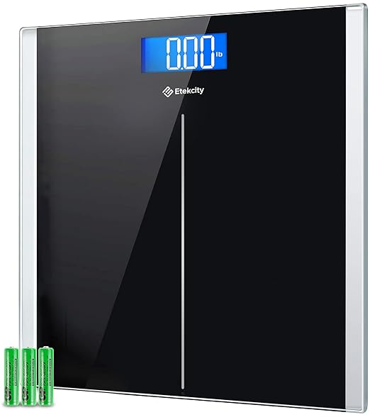 Etekcity Bathroom Scale for Body Weight, Highly Accurate Digital Electronic Weighing Machine for People, LCD Display, Large Size, 6mm Tempered Glass for Safe Home Use, Batteries Included, 400 lbs | Large 6mm Tempered Glass Platform, Clear LCD Display, ...