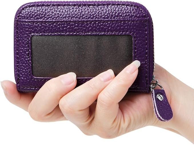 Women's RFID Blocking 12 Slots Credit Card Holder Leather Accordion Wallet