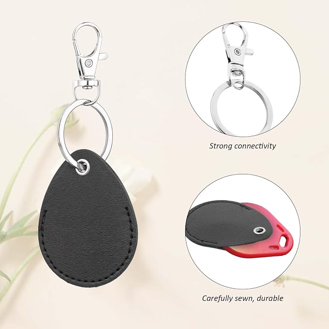 Psyqtsuary Leather Key Fob Holder, 4 Pcs PU Leather Keychain Key Holder for Keychain General Keys Fob, for Keys ID Keys Cards
