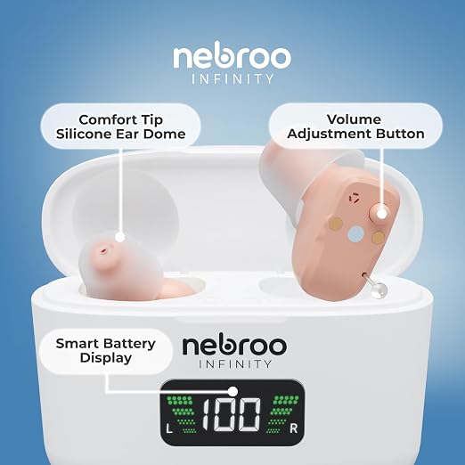 Infinity Hearing Aid & Amplifier | 4-in-1 Environment Settings | 19 Hour Battery Life