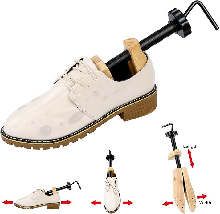 Two way Wooden Shoes Stretcher,Shoe Trees Adjustable Length & Width for Men and Women.(Man's Size 9 -13 Woman's Size 10-13.5)