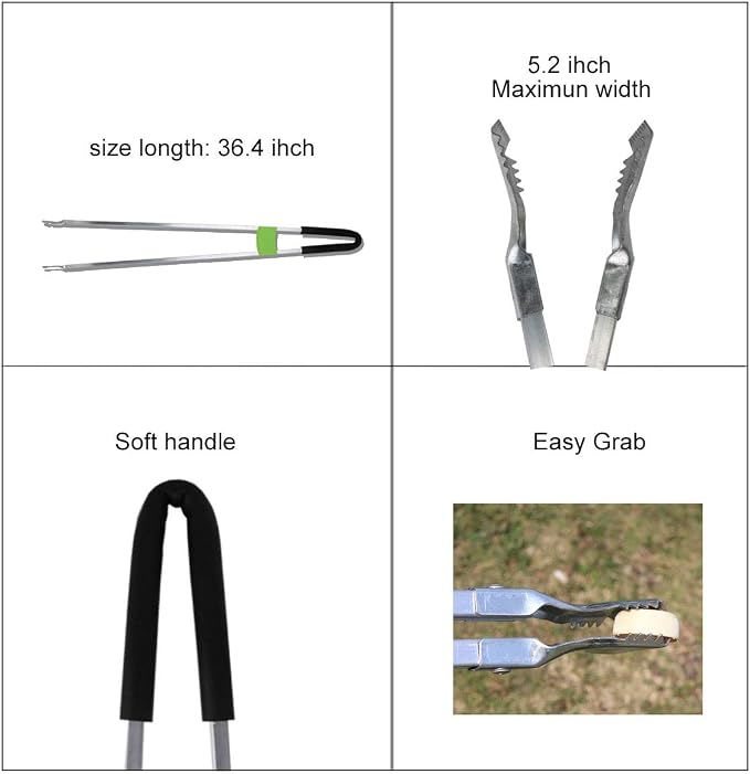 Reacher Grabber Tool,Litter Pick Up Stick Lightweight Aluminium Rustproof,Trash Tong,Reaching Assist Tool for Elderly,Garden Nabber Plogging