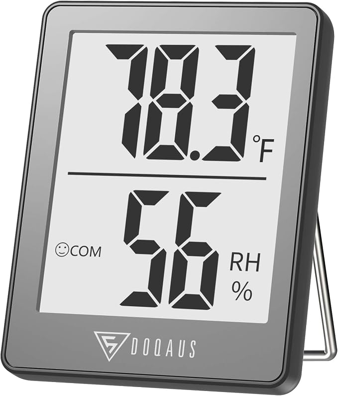 DOQAUS Digital Hygrometer Indoor Thermometer Humidity Meter, Grey | Mini Room Thermometer, 5s Fast Refresh, Accurate Temperature and Humidity Monitor for House, Baby Room, Greenhouse, Incubator