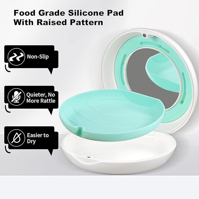 2PCS Retainer Case with Mirror and Adjustable Vent Holes, Compatible with Invisalign