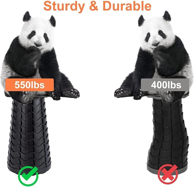 VOLIXOD Foldable Telescoping Stool Portable, Retractable Stool for Adults, Upgraded Collapsible Folding Seats with Load Capacity 550lbs, Camping Stools for Adults