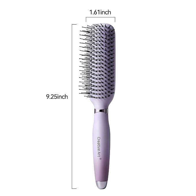 Detangling & Styling Hair Brush for Women Men, Wet& Dry Detangler Hairbrush | Dual-Length Nylon Bristles for Straight to Curly Hair Types, Eliminates Knots & Reduces Breakage, Purple Gradient