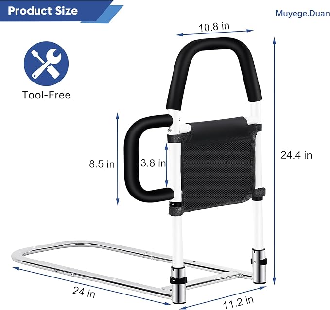 Bed Rail for Elderly Adults Bedside Support Handle for Easy Entry and Exit, 300 lb