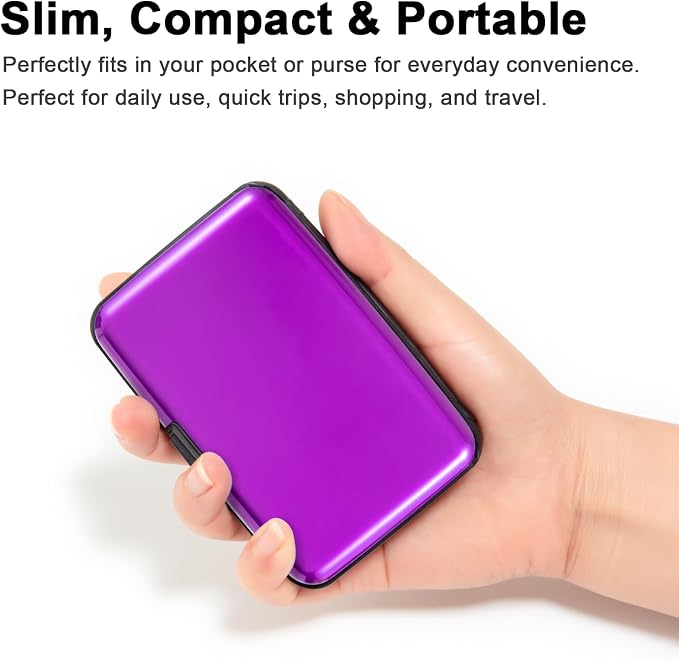Credit Card Holder Small RFID Blocking Wallet Business Metal Slim Mini Aluminum Hard Case for Women Men