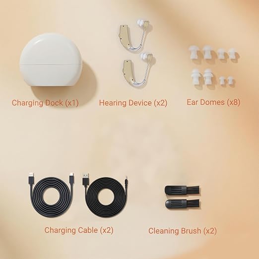 OTC Hearing Aids Rechargeable BY4U Hearing Amplifiers with 16-Channel Digital Noise Cancellation Volume Control Invisible Wireless Comfortable,Discreet Design for Seniors &Adults with Hearing Loss