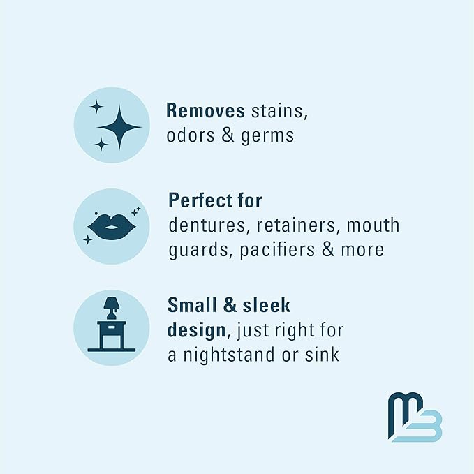 Denture Bath Case and Retainer Case, Denture Bath Cup for Invisalign Retainers Mouthguards Dentures Cleaner Kit with Strainer Spill-Free Portable Retainer Cleaner Case by M3 Naturals (Pack of 2)