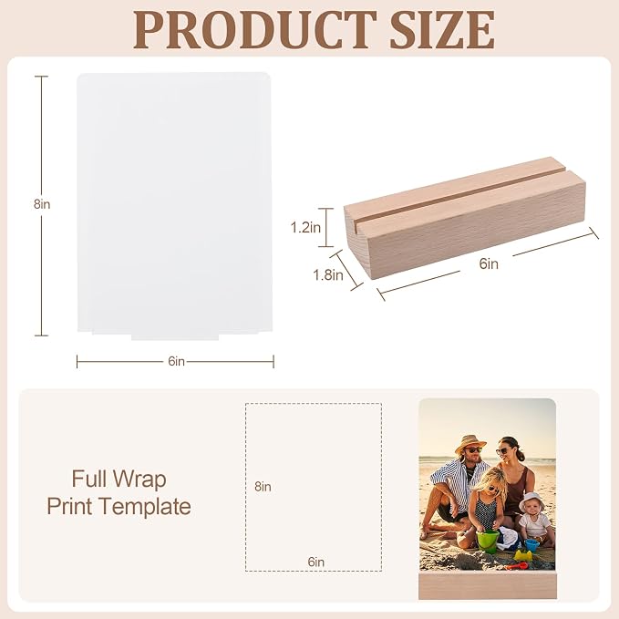 2 Pack 6" x 8" Sublimation led Acrylic Photo Frames Night Lights Blanks Heart Shape,with Warm Color Light with Wood Stand for Heat Press Machine Printing