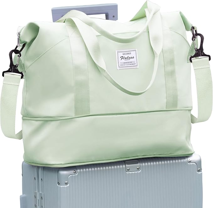 Travel Duffel Bag, Sports Tote Gym Bag, Shoulder Weekender Overnight Bag for Women