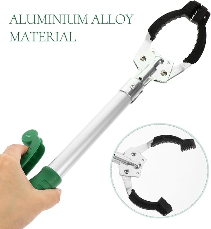 Balacoo Grabber Reacher Tool, Compact 15.7" Ergonomic Short Reacher Grabber | Heavy Duty Aluminum Pickup Aid for Seniors, Disabled, Portable Grabber Tool & Reaching Claw for Trash Bottles Objects Pickup