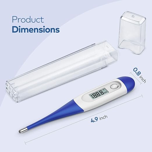 Boncare Rectal Thermometer for Baby 2 Packs (Dark Blue+Green) | Digital Thermometer with 10 Seconds Fast Reading